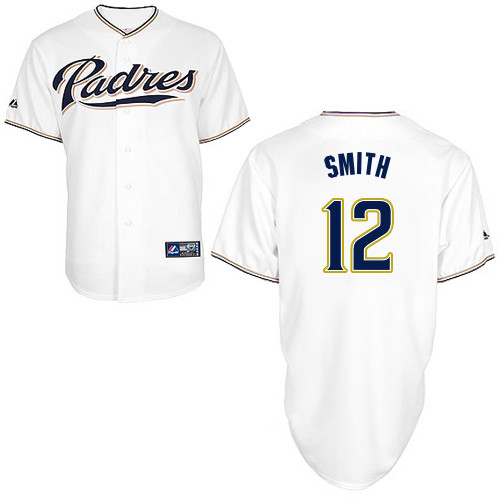 Seth Smith #12 Youth Baseball Jersey-San Diego Padres Authentic Home White Cool Base MLB Jersey